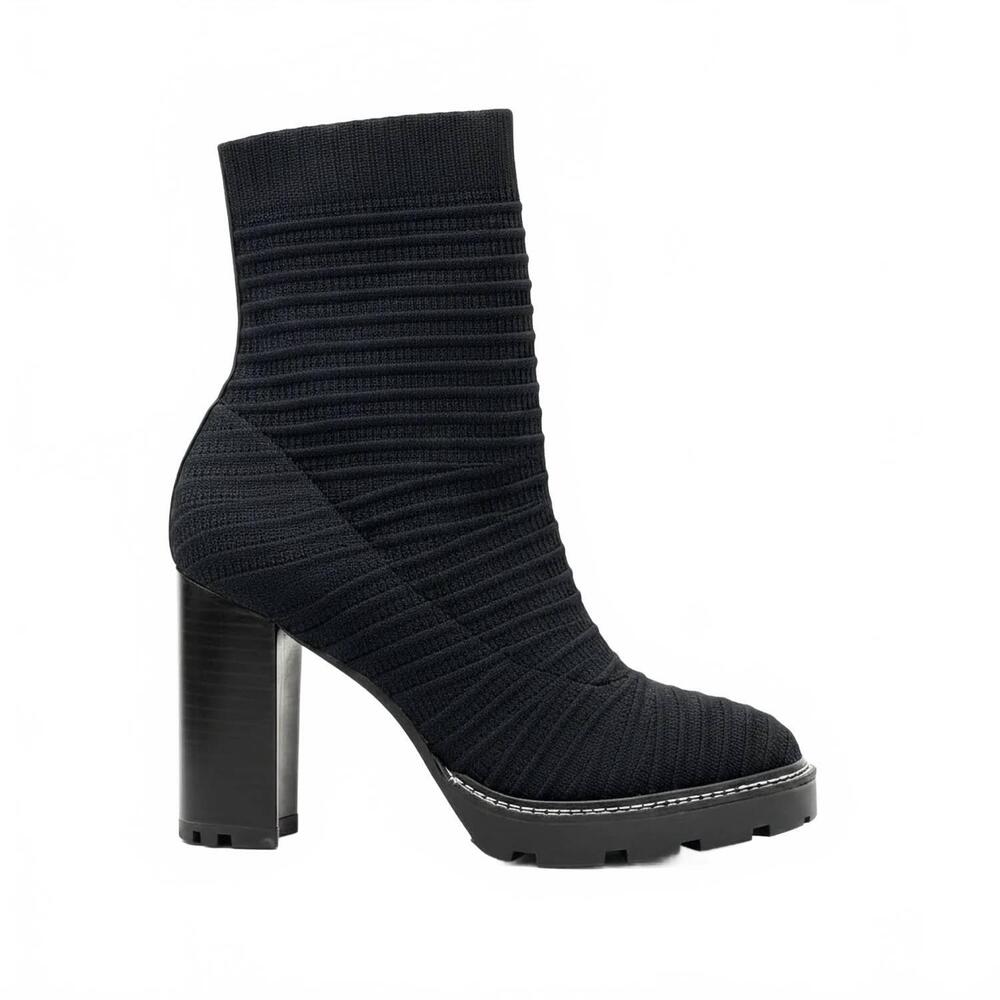 NEW ALL BLACK women's knit stretch boot in black